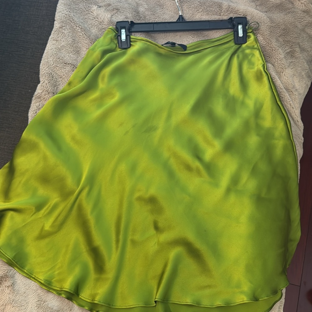 Gucci Lime Green Silk Skirt